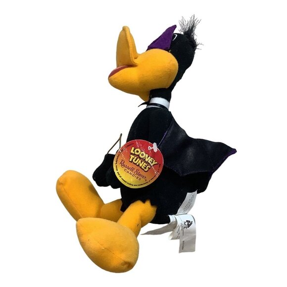 Daffy Duck Plush Looney Tunes 11” Russel Stover Mask Cape Stuffed Animal VTG - Picture 8 of 9